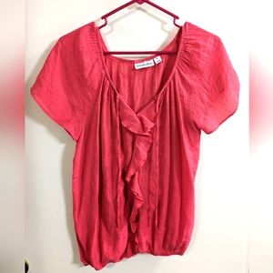 🌕 St. John's Bay pink ruffle top